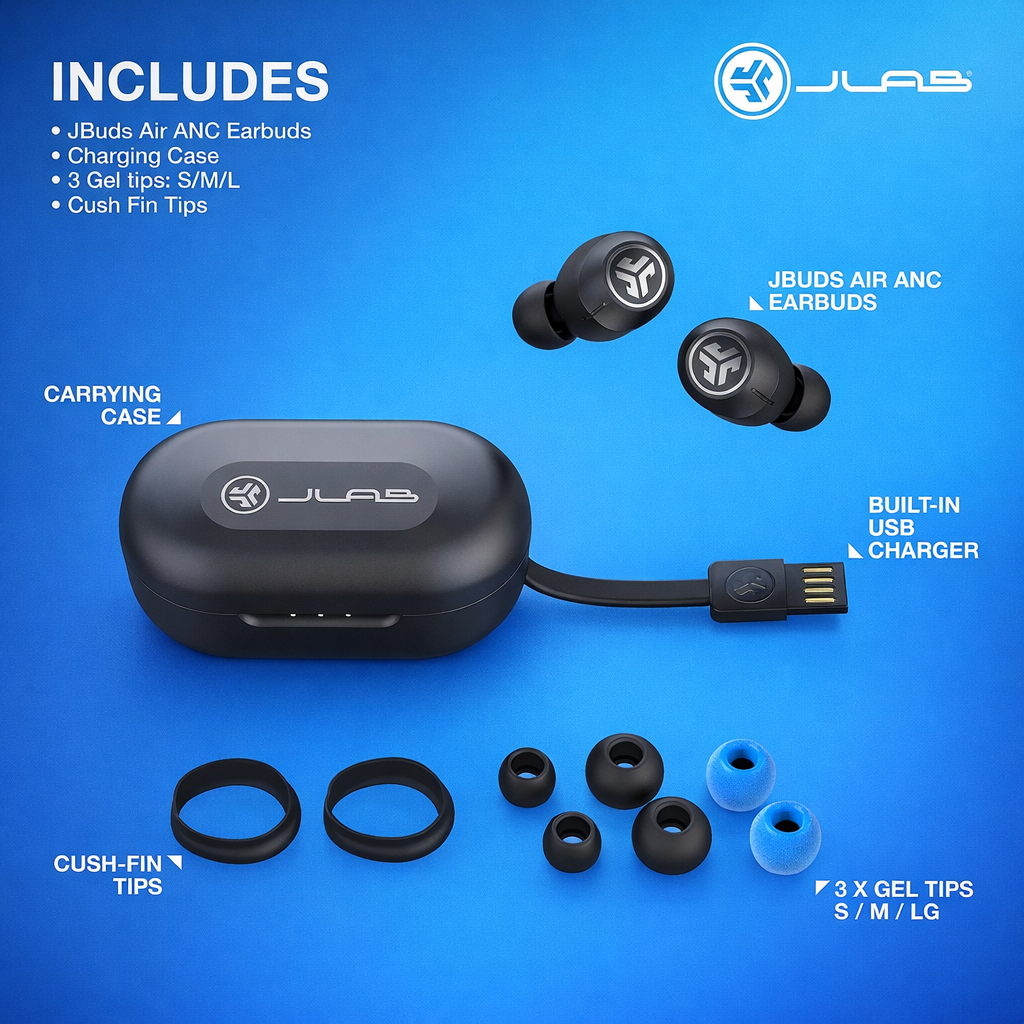 JLab JBuds Air ANC – Wireless Earbuds for Everyday Use